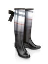 Pair of black rubber boots isolated Royalty Free Stock Photo