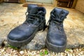 Black Work Boots Royalty Free Stock Photo