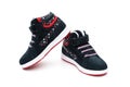 Pair of black stylish shoes for kid on white