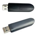 Pair of Black USB Drives with Silver Connectors on White Background, High Speed Storage Solutions Royalty Free Stock Photo