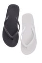 Pair of black and white flip flops