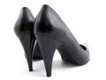 Pair of black woman leather shoes