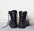 Pair black worging boots