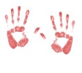 A Pair Of Blood Stained Hand Prints