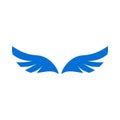 A pair of blue angel wings icon, simple style Royalty Free Stock Photo