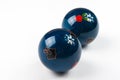 Pair of blue Chinese balls Baoding Royalty Free Stock Photo