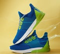 Pair of blue colorful running shoes Royalty Free Stock Photo