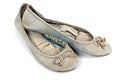 Pair of Blue Faded Worn-out Pair of Shoes Royalty Free Stock Photo