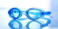 Pair of blue goggles Royalty Free Stock Photo