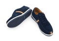 Pair of blue leisure shoes for man Royalty Free Stock Photo