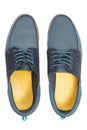 Pair of blue male shoes Royalty Free Stock Photo