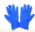 Blue Nitrile protective disposable gloves Royalty Free Stock Photo
