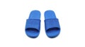 A pair of blue rubber slippers, Sandals on white isolated background. Royalty Free Stock Photo