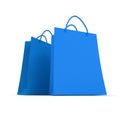 Pair of blue shopping bags