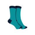 Pair of Blue Socks Fashion Style Item Illustration