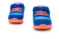 Pair of blue sporty shoes for kid Royalty Free Stock Photo