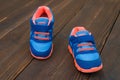 Pair of blue sporty shoes Royalty Free Stock Photo