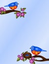 Pair of Bluebirds and Nest Stationery Design