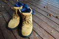 Work boots and socks Royalty Free Stock Photo