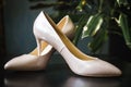 Pair of bridal shoes Royalty Free Stock Photo