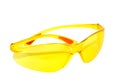 Pair Of Bright Yellow Plastic Protective Glasses