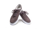 A pair of brown canvas shoes isolated on white Royalty Free Stock Photo