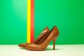 Pair of brown high heels Royalty Free Stock Photo