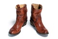 Pair of brown leather cowboy boots Royalty Free Stock Photo