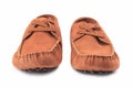Pair of brown male moccasins Royalty Free Stock Photo