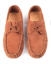 Pair of brown male moccasins Royalty Free Stock Photo