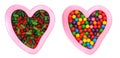 A pair of candy and love symbol