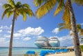 Pair Of Carnival Cruise Ships Docked At Port, In Grand Turk