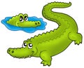 Pair of cartoon crocodiles Royalty Free Stock Photo