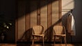 Timeless Nostalgia Vray Tracing Meets Meiji Art In A Room With Two Chairs Royalty Free Stock Photo