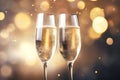 A pair of champagne flutes clinking together Valentine Day background Royalty Free Stock Photo