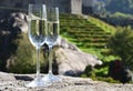 Pair of champagne glasses. Royalty Free Stock Photo