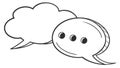 Pair of chat bubbles. Conversation, communication, interaction, digital messaging, vector design Generative AI Royalty Free Stock Photo