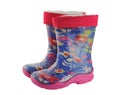 Pair children colored rubber waterproof boots