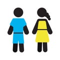 Pair of children silhouette icon