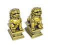 Chinese imperial lion statue isolated on white background Royalty Free Stock Photo