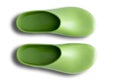 Pair of clean green gardening shoes