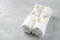 Pair of clean white cotton towels