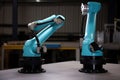 pair of cobots working side by side to fabricate parts