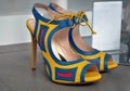 Pair of colorful high heel shoes