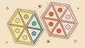 A Pair of Colorful, Segmented Hexagonal Objects Vector, vector design Generative AI Royalty Free Stock Photo
