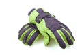 Pair of colorful ski gloves Royalty Free Stock Photo