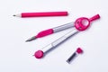 Pair of compasses and pencil. Royalty Free Stock Photo