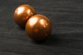 pair of copper Chinese balls Baoding Royalty Free Stock Photo