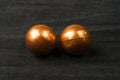 pair of copper Chinese balls Baoding Royalty Free Stock Photo