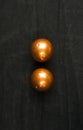 pair of copper Chinese balls Baoding Royalty Free Stock Photo